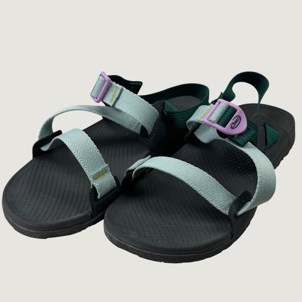 Chaco Lowdown Strappy Sandals Womens 9 Mint Teal Pink Buckle Hiking Gorpcore - Picture 4 of 12
